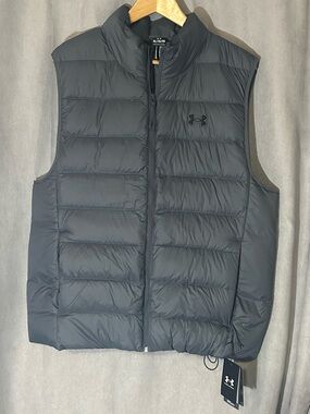Rare New Down Fill X-STORM Puffer Vest Dark Grey  Under Armor Men’s